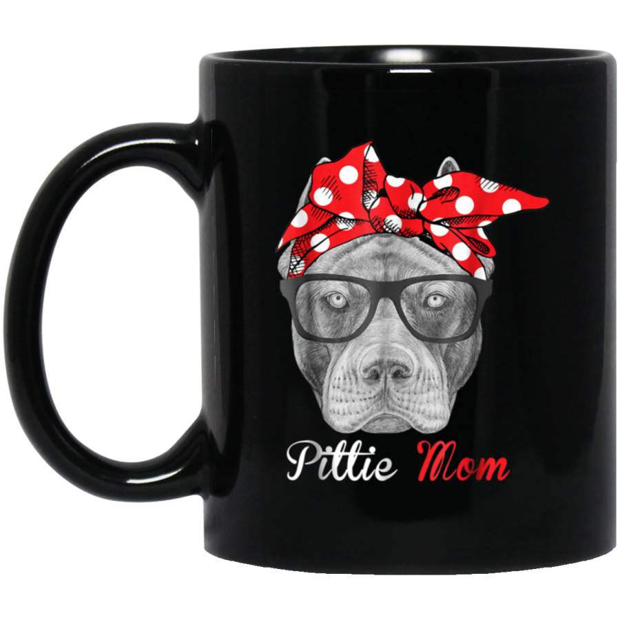 Pittie Mom for Pitbull Dog Lovers-Mothers Day Gift Black Mug