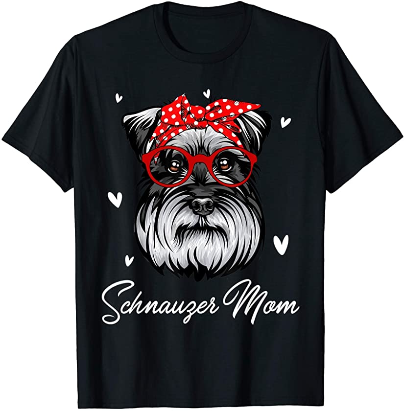 Schnauzer Mom Leopard Print Dog Lovers Mother Day Gift T-Shirt