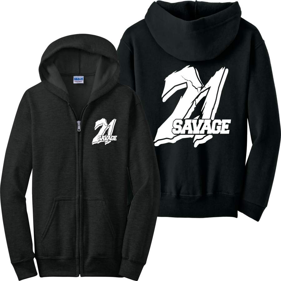 21 Savage Zip Up Hoodie ISSA Slaughter Gang Zipper Sweatshirt