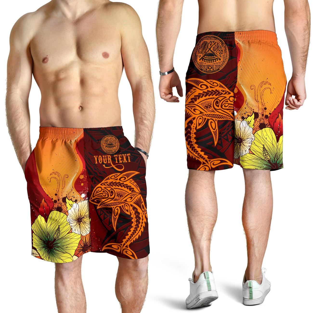 American Samoa Custom Personalised Men’s Shorts – Tribal Tuna Fish – BN39