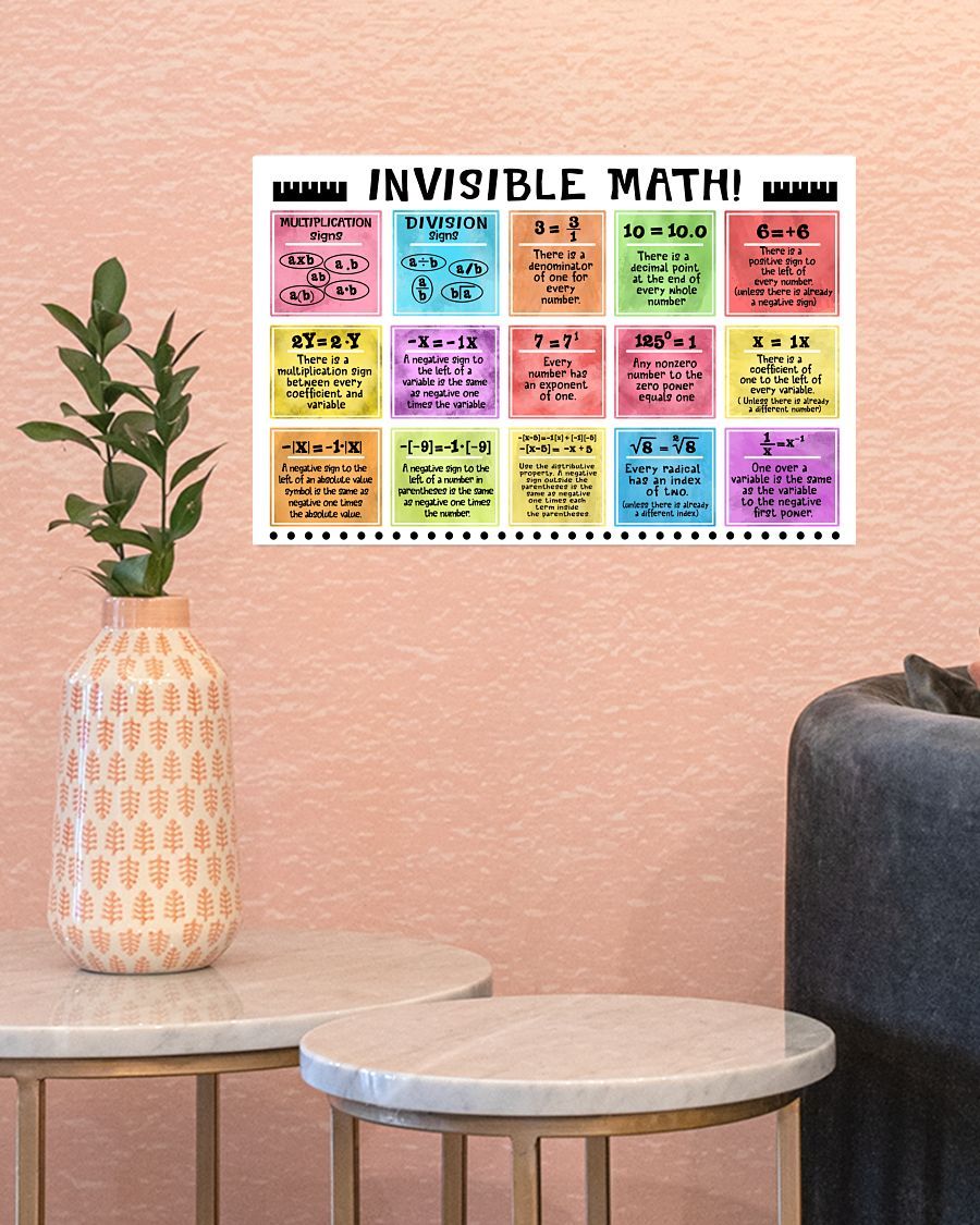 Invisible Math Landscape Poster & Canvas Gift For Math Lovers Warm Home Decor Wall Art Visual Art Back To School – Gift For Teacher Student
