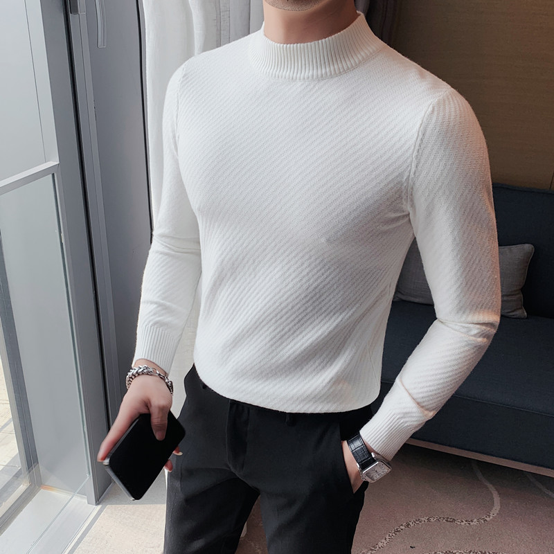 Autumn Winter New Thick Turtleneck Sweaters For Men Clothing 2022 Solid All Match Slim Fit Casual Knitted Pullovers Pull Homme alx