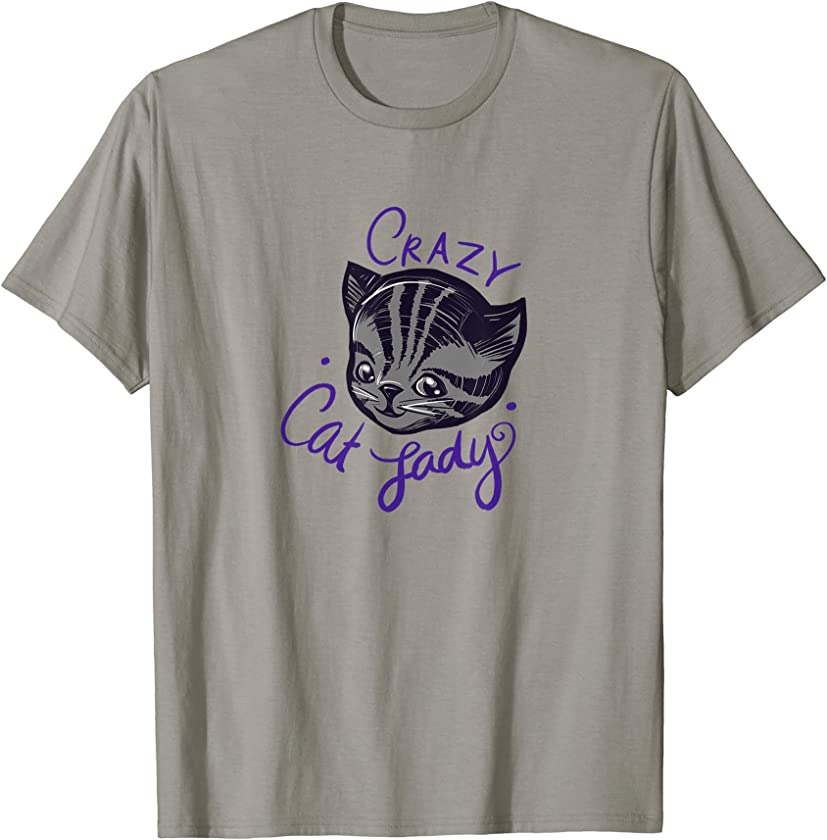 Crazy Cat Lady Cute Tiger Stripe Tabby Cat Art T-Shirt