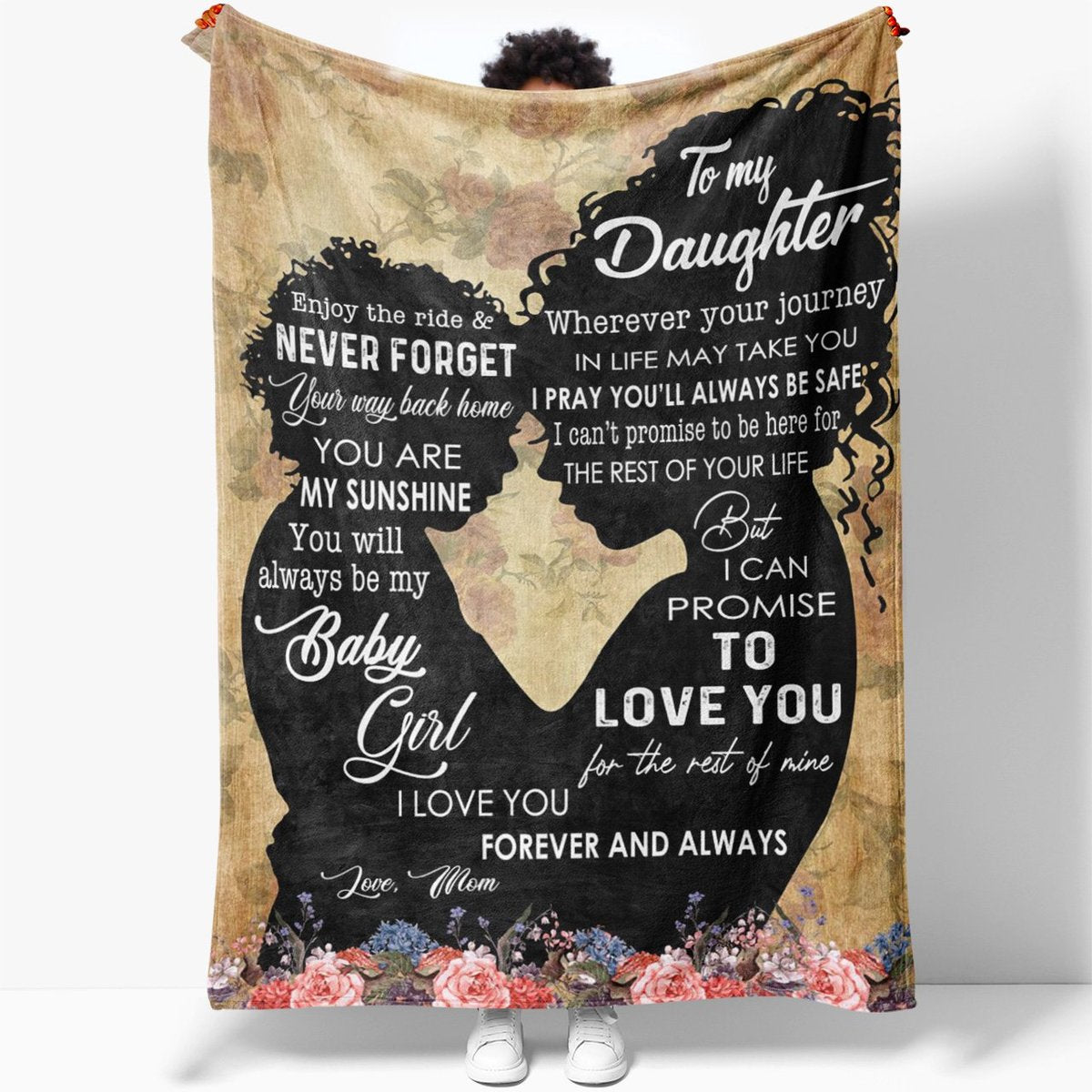 To My Black Daughter Love You For The Rest Of Mine Blanket Gift For Daughter From Mom Birthday Gift Home Decor Bedding Couch Sofa Soft And Comfy Cozy