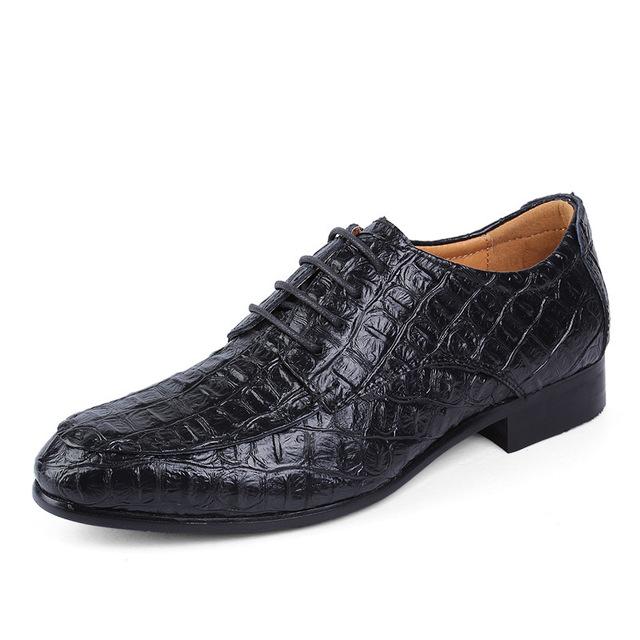 Merkmak Brand Genuine Leather Oxford Shoes For Men Business Men Crocodile Shoes Men’s Dress Shoes