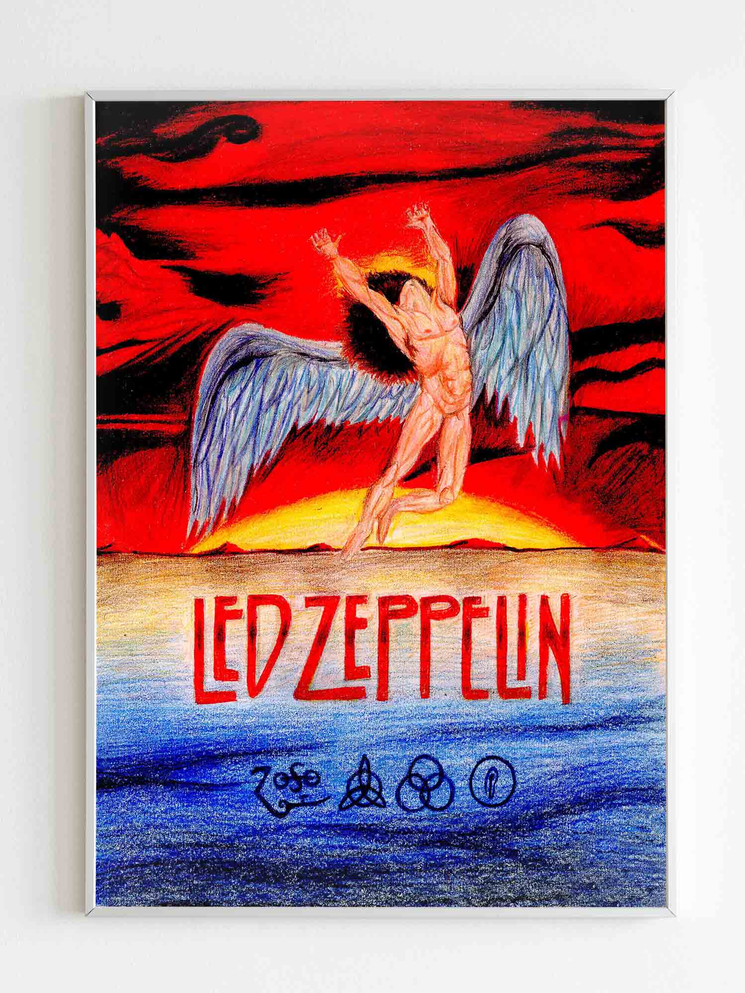 Led Zeppelin Drawing Poster