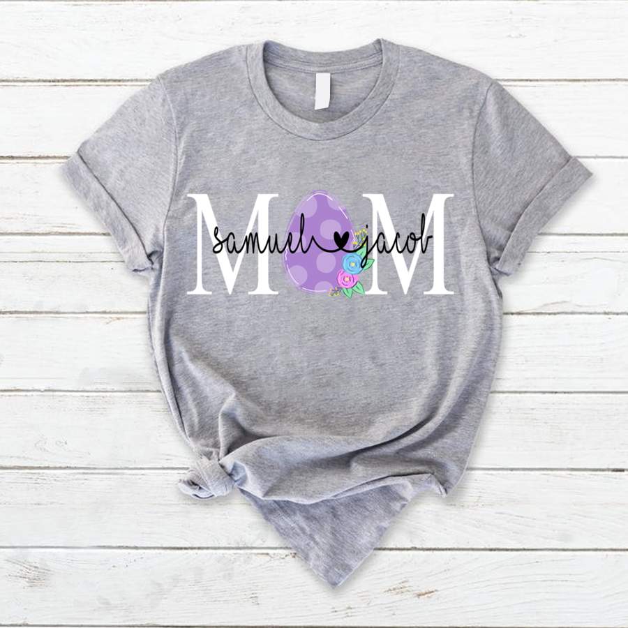 Personalized Mom Kids Names Easter Day Shirt