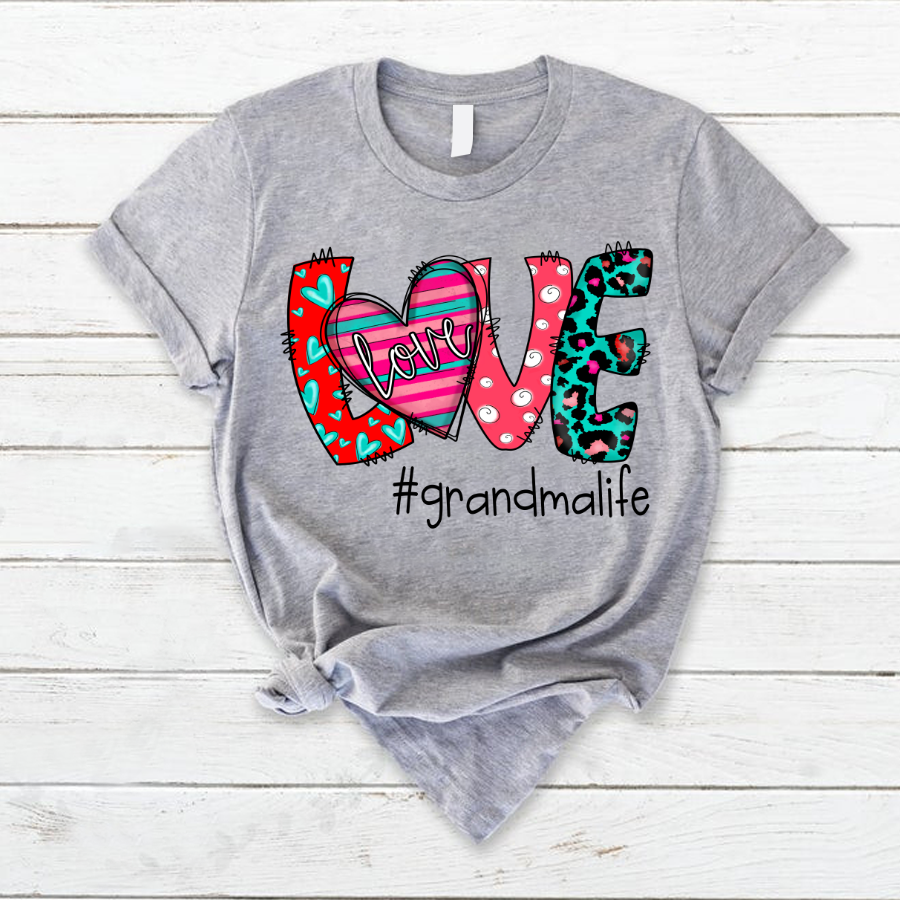 Love Grandma Life Heart Leopard New Shirt