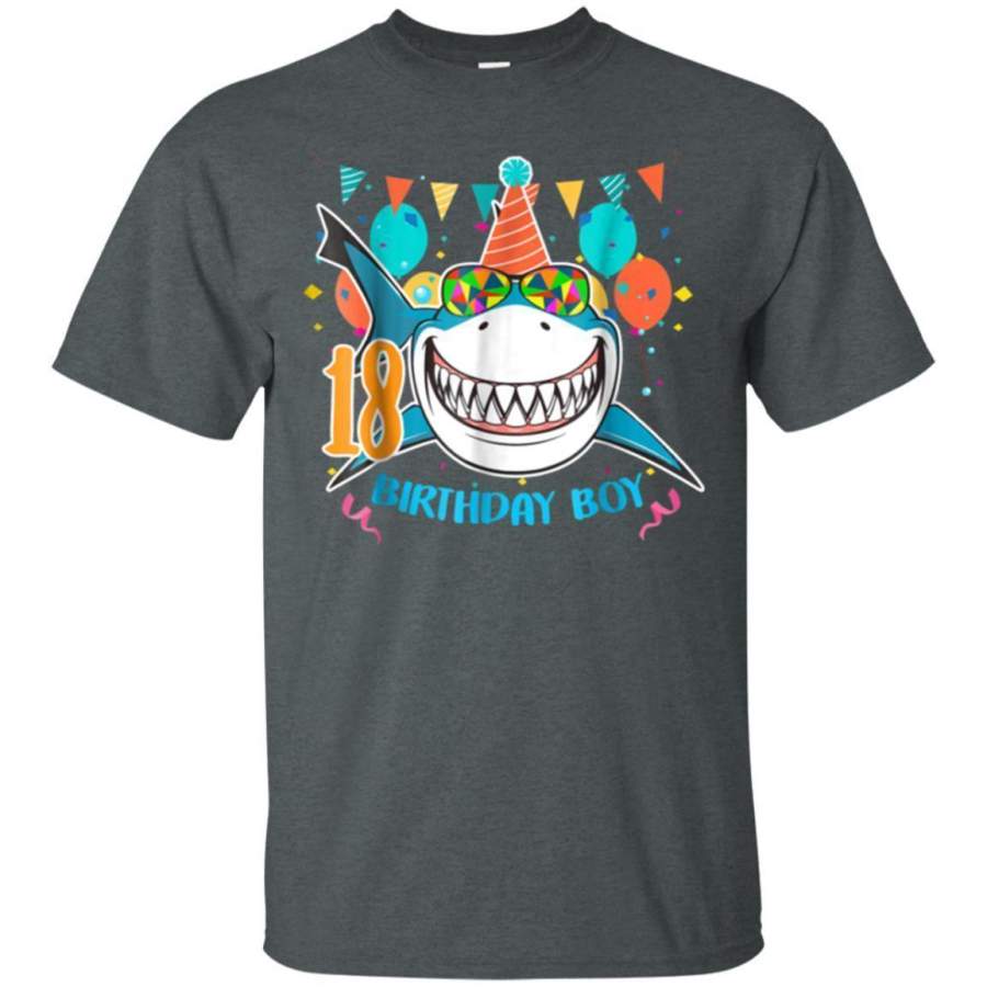 AGR Shark 18 Years Old  18th Birthday Gift Funny For Boy Shirt Jaq T-shirt