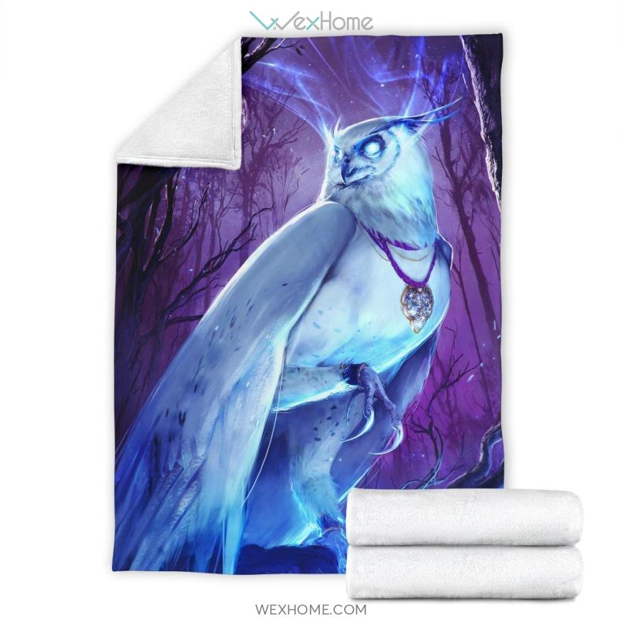 White Owl Purple Premium Blanket