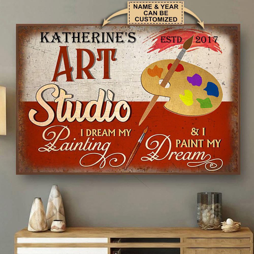 Aeticon Gifts Personalized Painting Art Studio Canvas Mom Dad Gift Home Decor