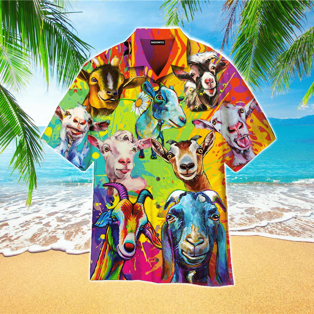 Colorful Goat Art Farmer Hawaii Shirt Aloha Ha11425