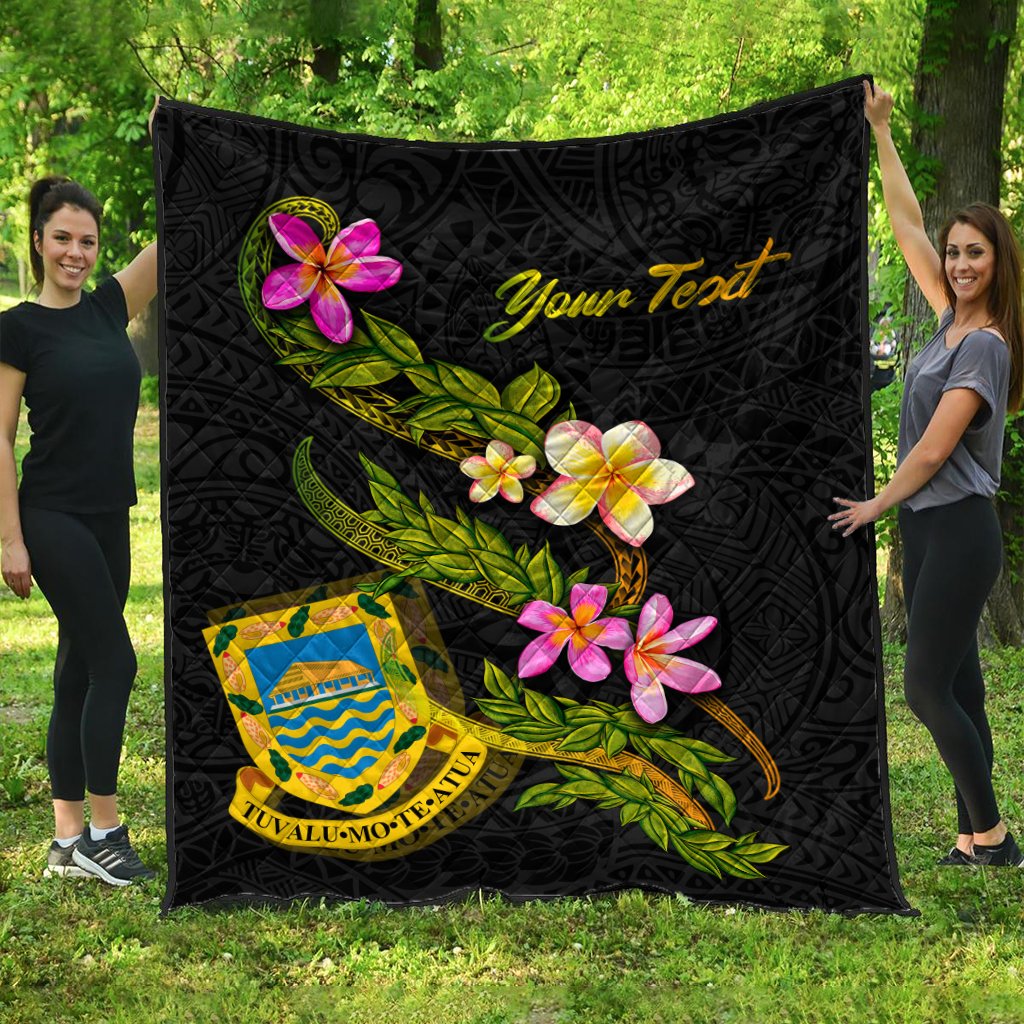 Tuvalu Polynesian Custom Personalised Quilt – Plumeria Tribal – BN12