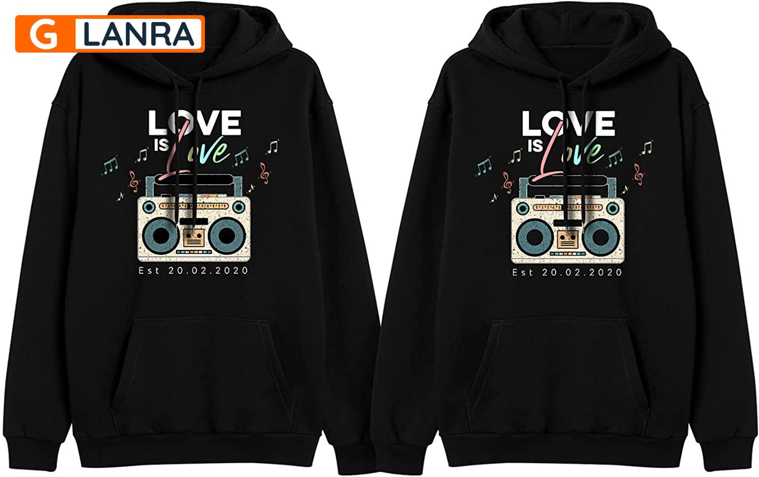 Personalized Love Is Love Hoodie, Custom Radio Music Couple Hoodie, Matching Couple Hoodie, Music Hoodie, Husband Wife Unisex Sweater, Sweatshirt