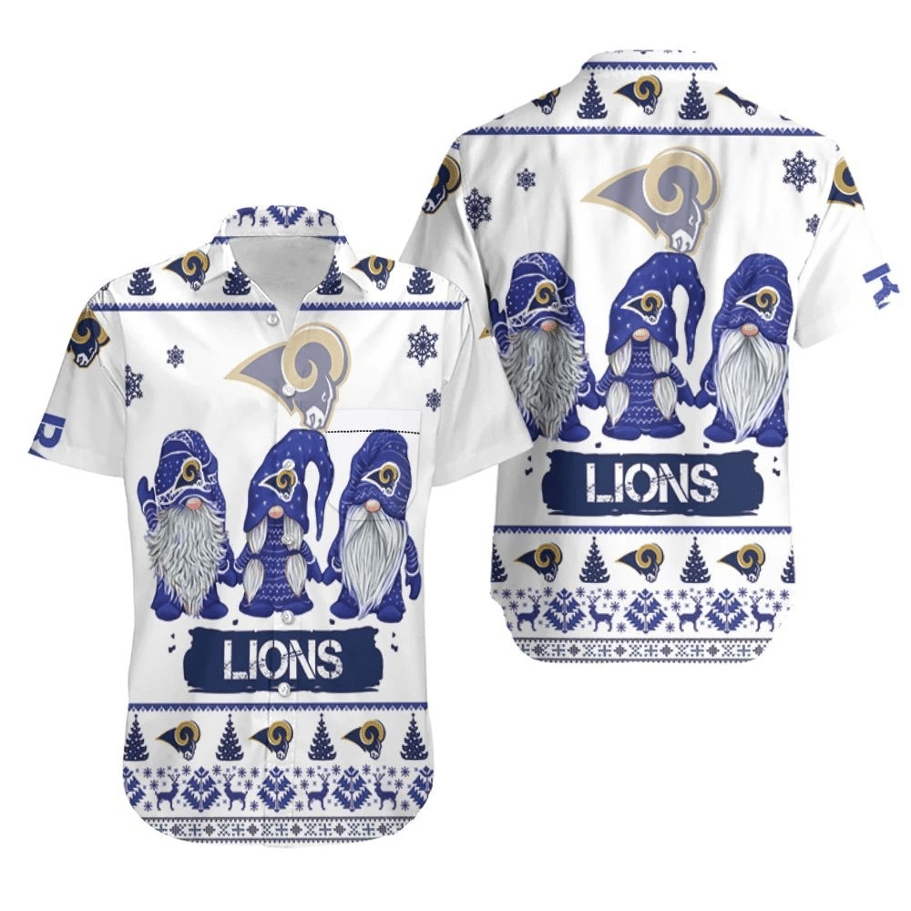 Christmas Gnomes Los Angeles Rams Ugly Sweatshirt Christmas 3D Hawaiian Shirt Beach Set