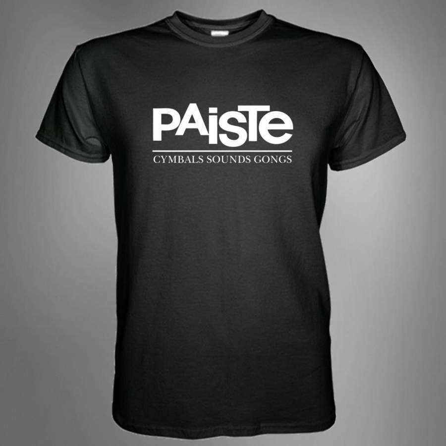 Paiste Cymbals Sounds Gongs Music Drums Black White T-Shirt