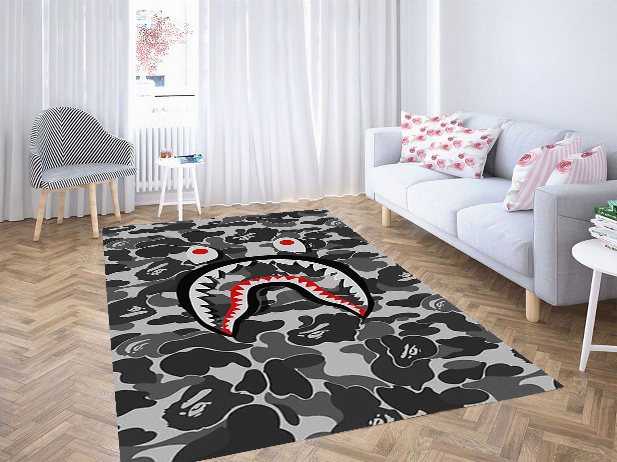 bape shark face carpet rugs