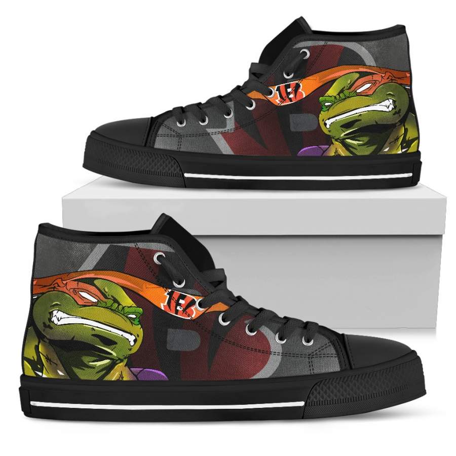 Turtle Cincinnati Bengals Ninja High Top Shoes