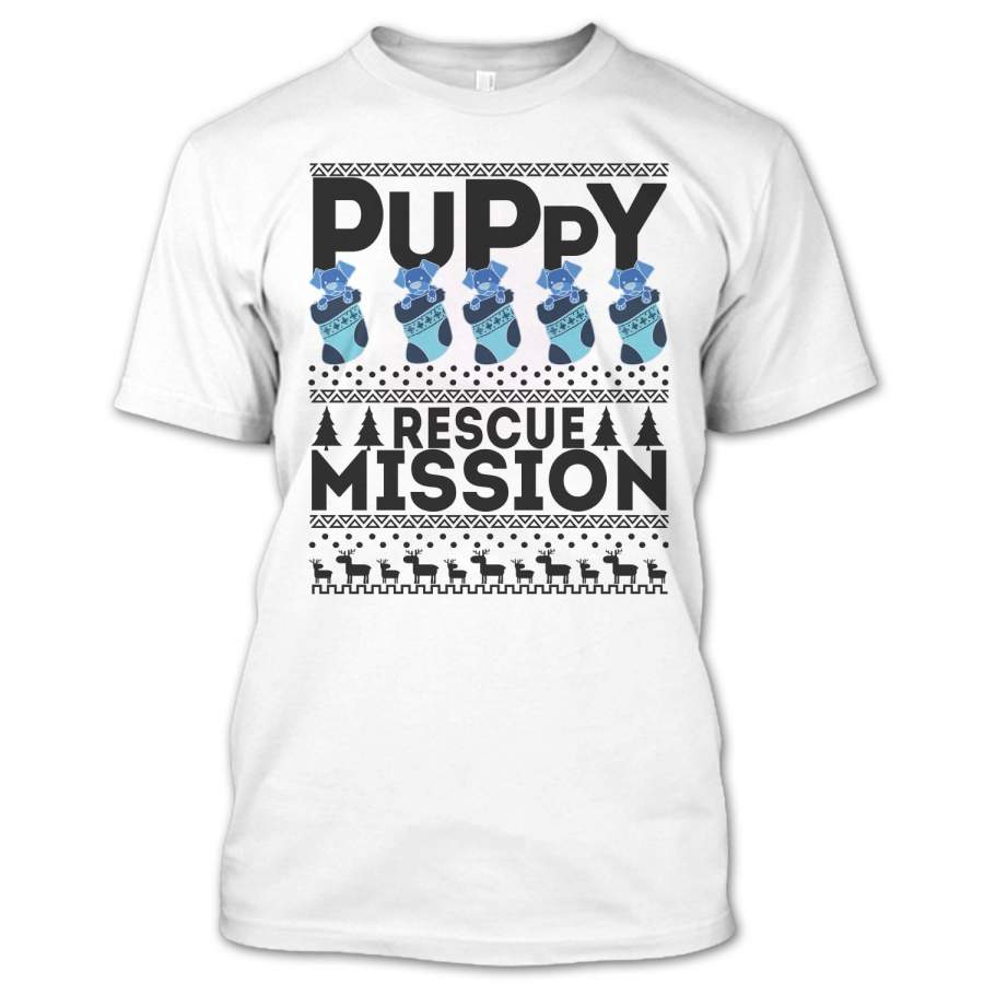 Puppy Rescue Mission T Shirt, Dog Merry Christmas T Shirt