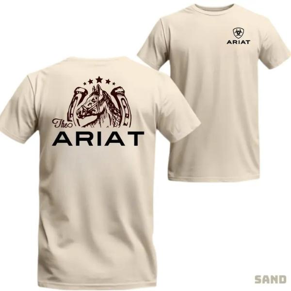 Ariat T-Shirt – Horse and Horseshoe Western Graphic Design for Equestrian Enthusiasts, Vintage graphic tee, gift for men, men shirt, summer outfit, funny shirt,
