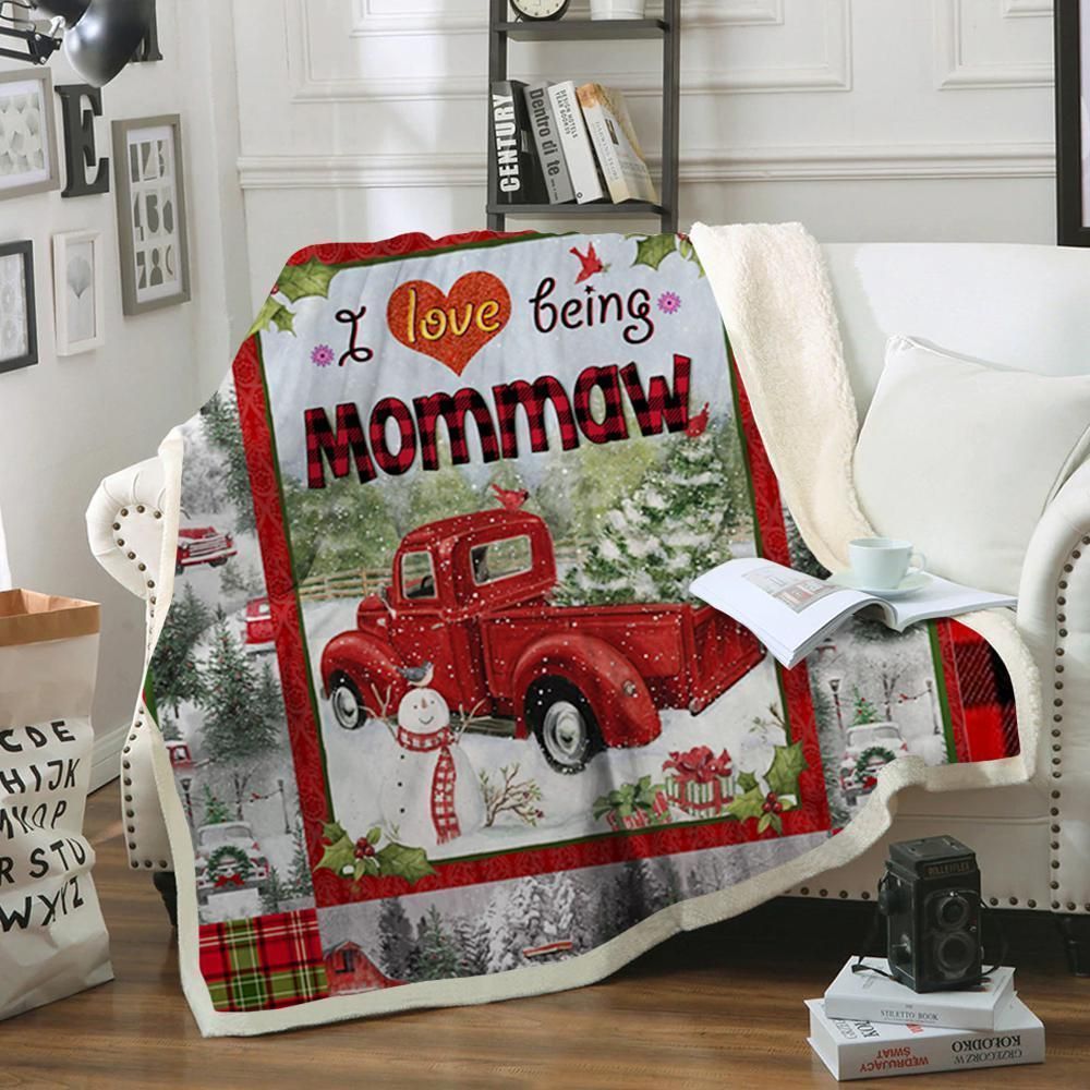 Custom Blankets Mommaw Christmas Blanket Xmas Fleece Blanket Cozy Fleece Blanket Sherpa Blanket