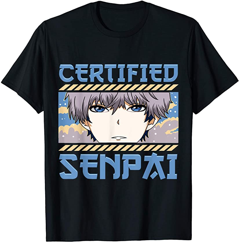 Mens Aesthetic Japanese Anime Certified Senpai T-Shirt