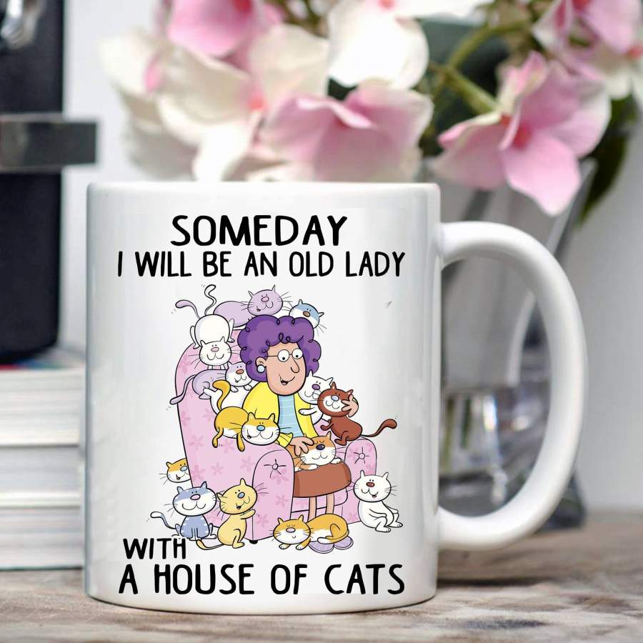 Someday i will be an old lady with a house of cats mug