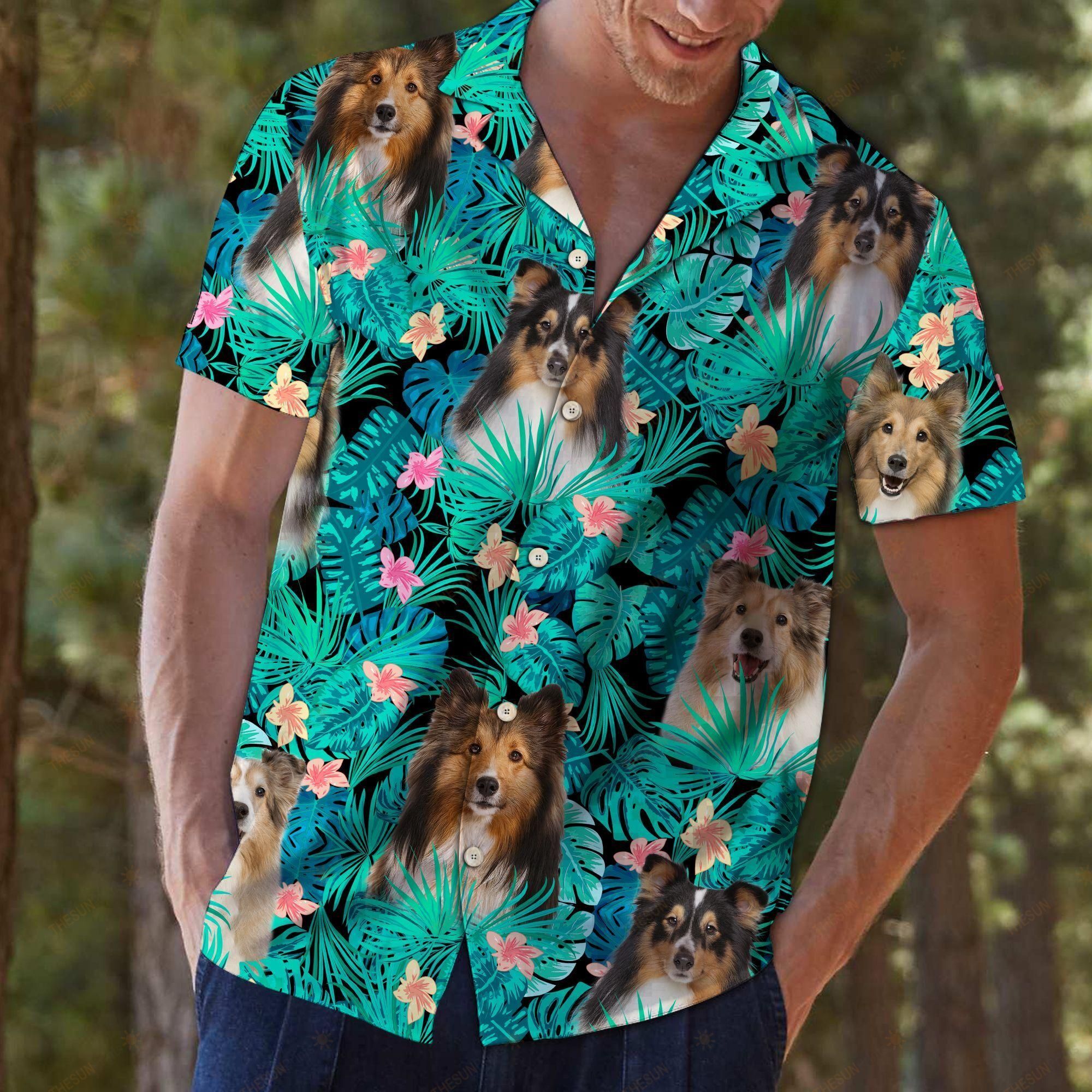 Shetland Sheepdog Tropical Hawaiian Shirt Ha89259