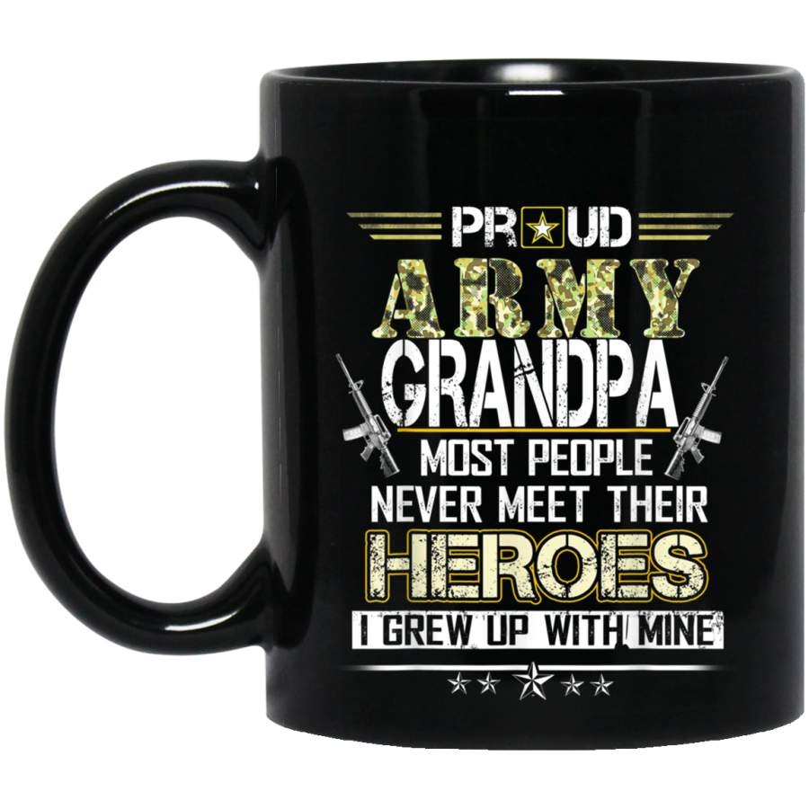 Proud Army Grandpa Shirt  Pride Military Grandpa I Grew Up Veterans Day Christmas Gift Mug