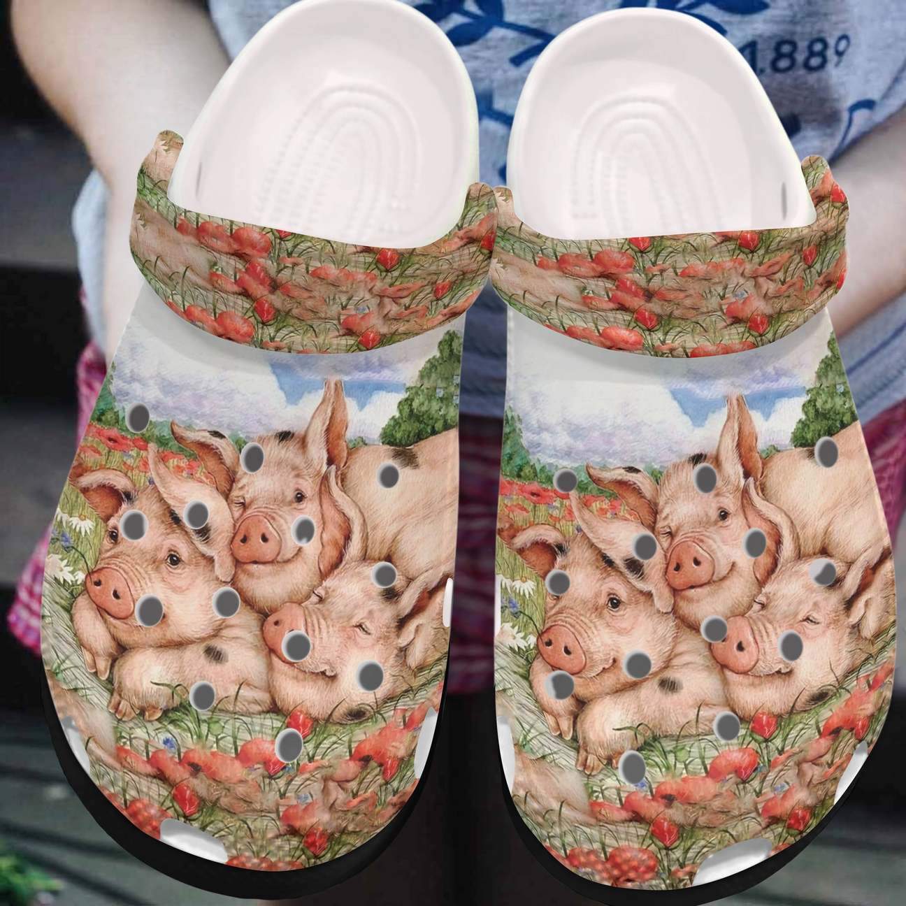 Pig Personalized Clog, Custom Name, Text, Color, Number Fashion Style For Women, Men, Kid, Print 3D Just A Girl Who Loves Pigs 3