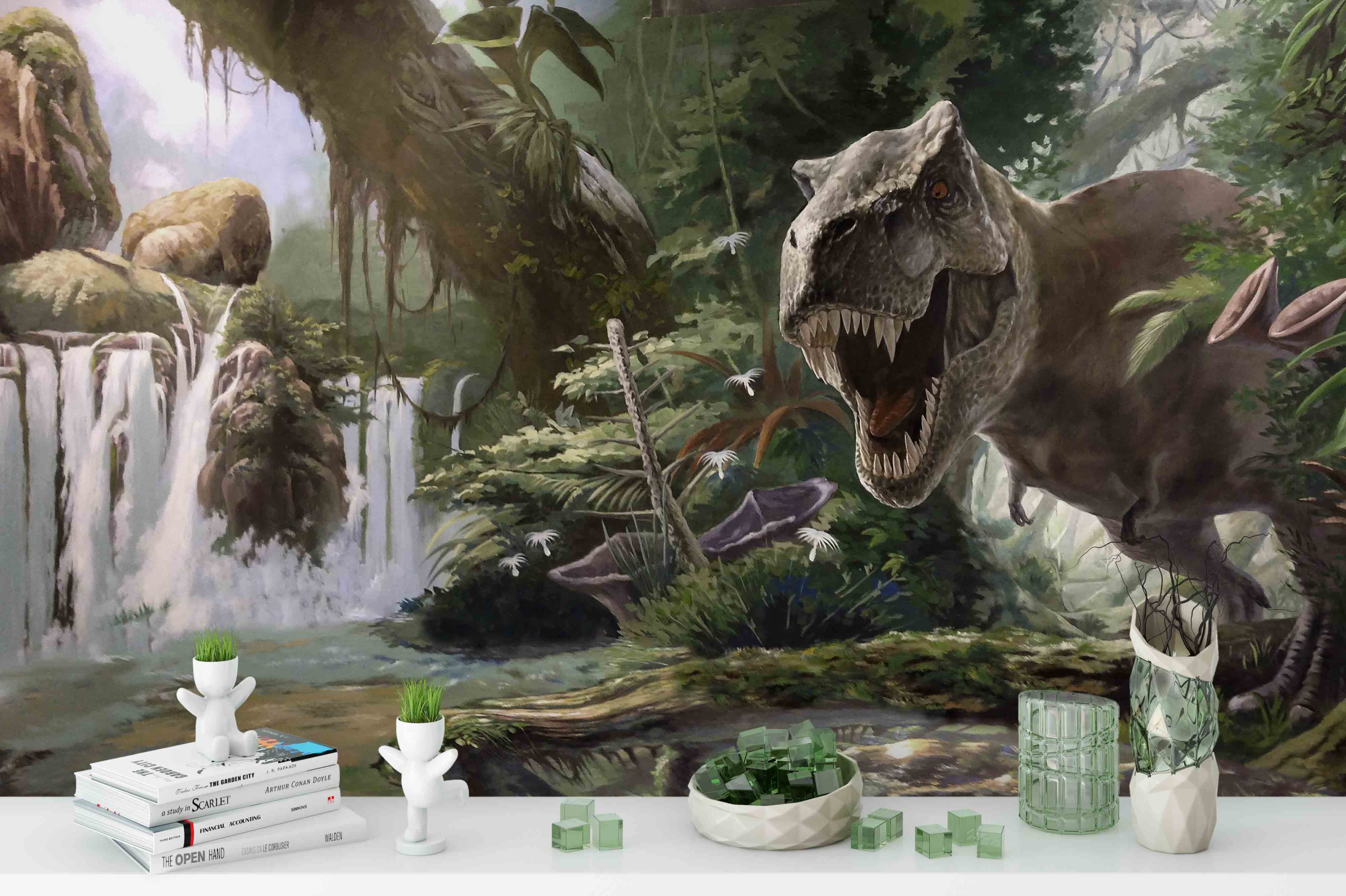 3D Jurassic Dinosaur Wall Mural Wallpaper 233