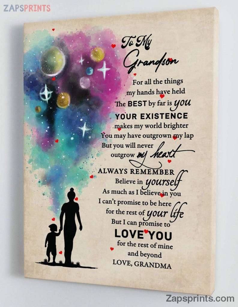 Grandchildren Canvas  – To My Grandson – From Grandma – Framed Canvas Gift Gms043 – Drandkids Canvas Artblankets.