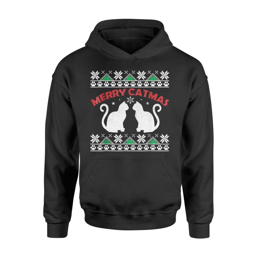 Merry Catmas Ugly Christmas Sweater T-Shirt – Standard Hoodie