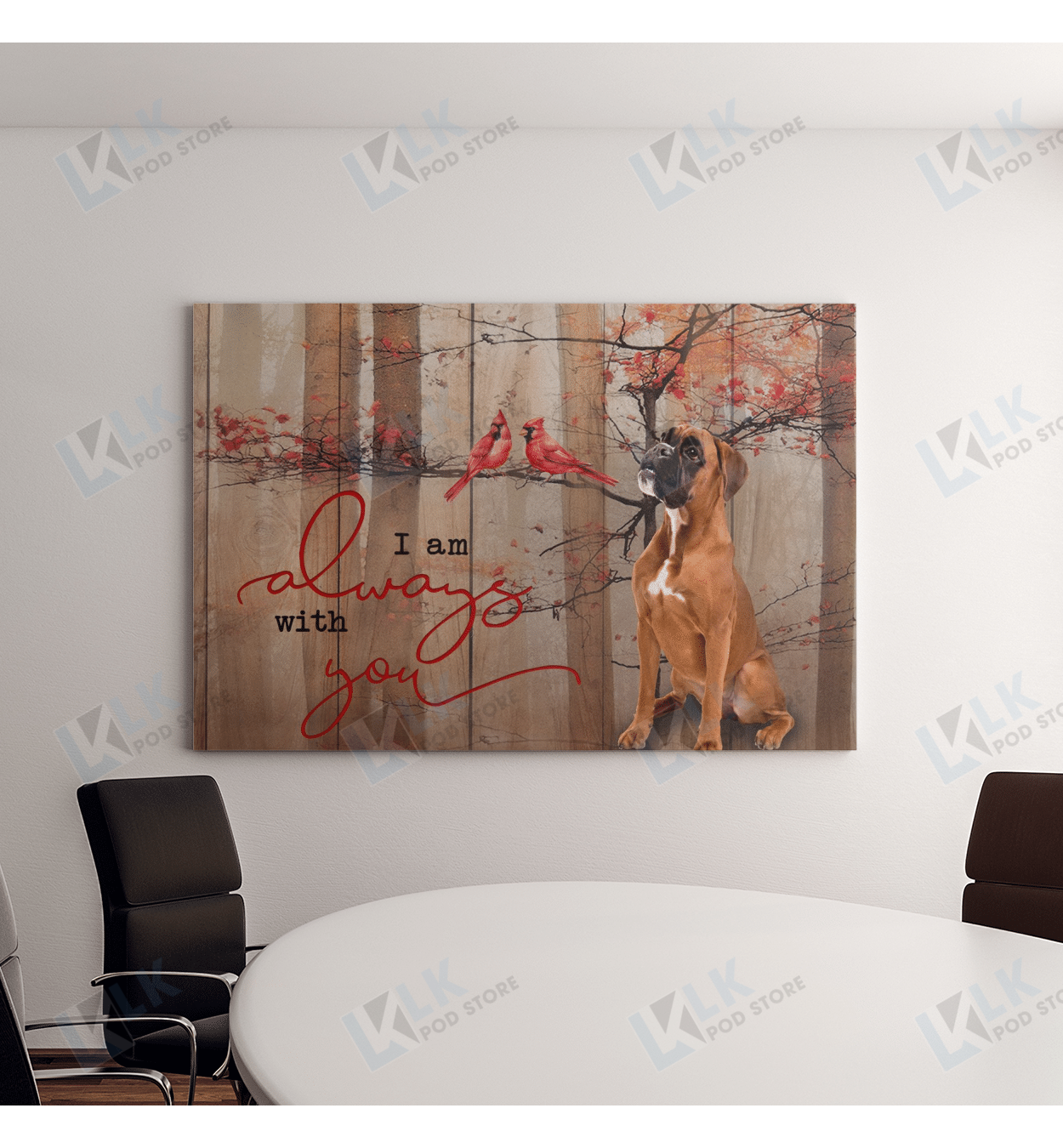 BOXER – CANVAS Always with you [10-T] | Framed, Best Gift, Pet Lover, Housewarming, Wall Art Print, Home Decor