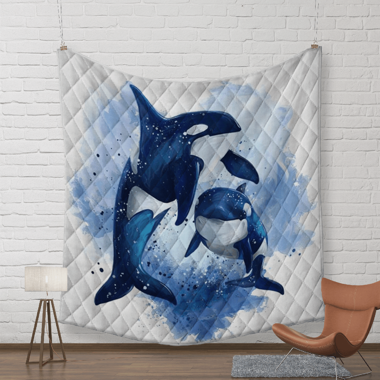 Dolphin Watercolor GS-CL-KC0306 Quilt Blanket