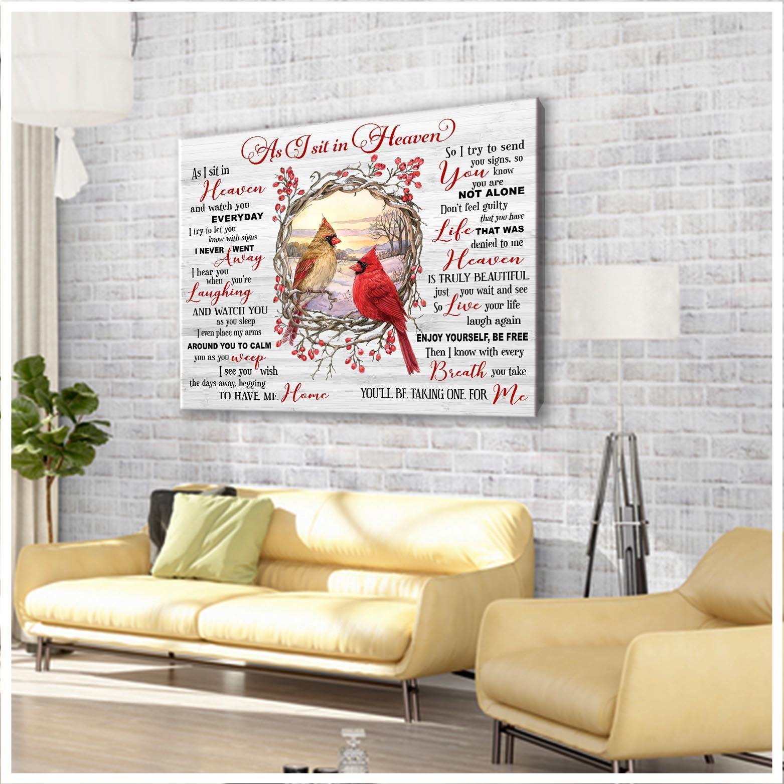As I Sit In Heaven – Cardinal Premium Wall Art Canvas – Zeleton Store