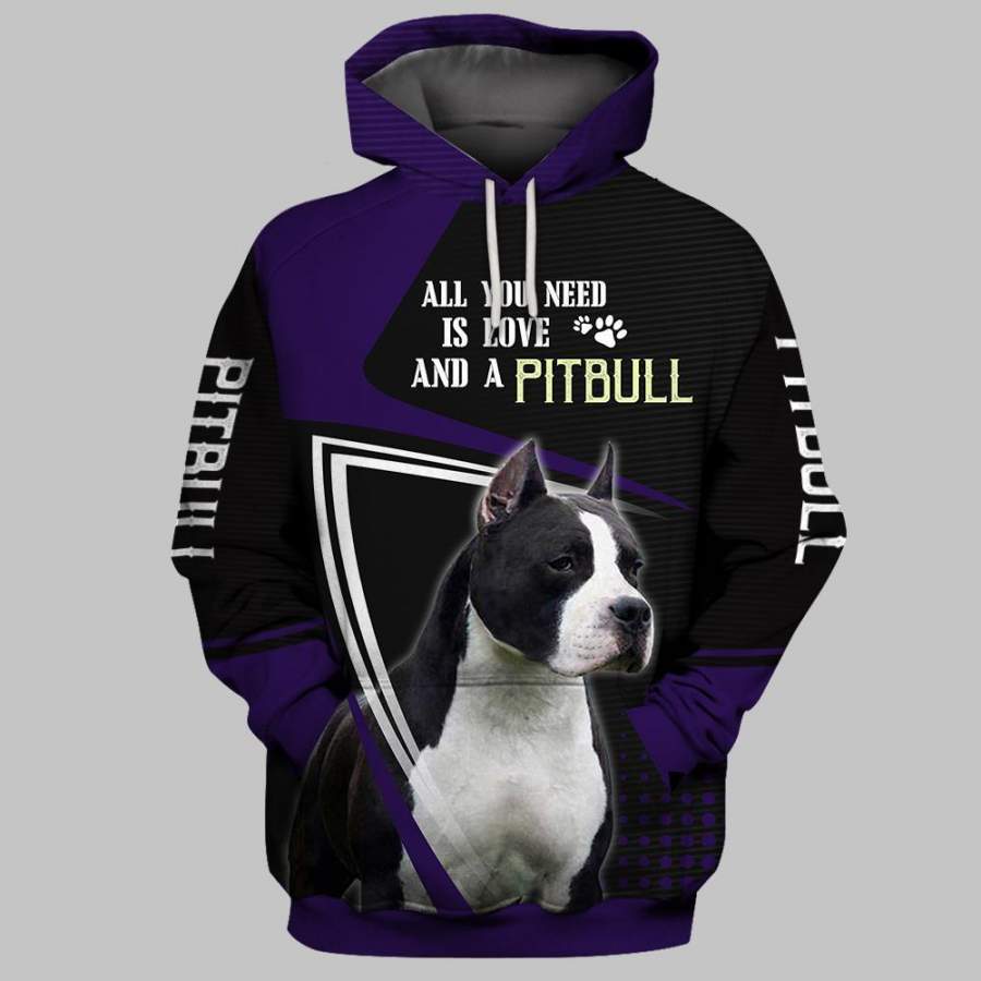 Pitbull hoodie 3D Full Printing