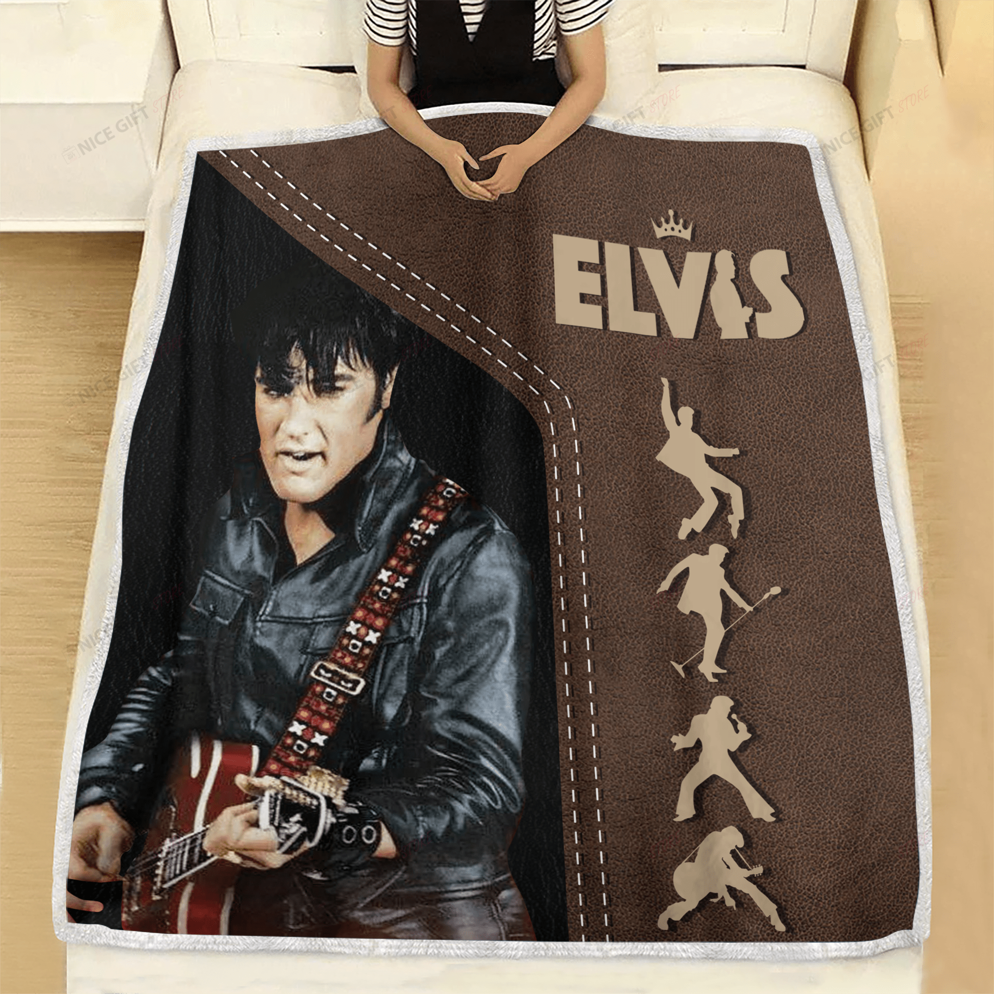 Elvis Presley Fleece Blanket Blk-P6M5