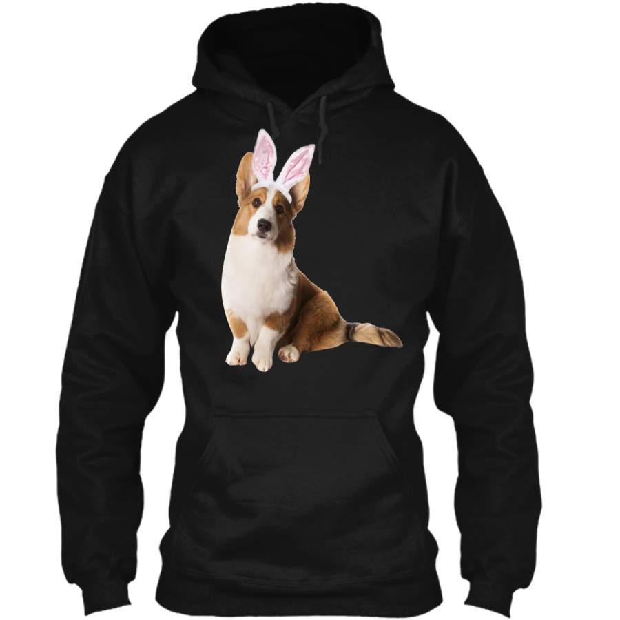 Cardigan Welsh Corgi Wearing Easter Bunny Ears Dog T-Shirt Pullover Hoodie 8 oz