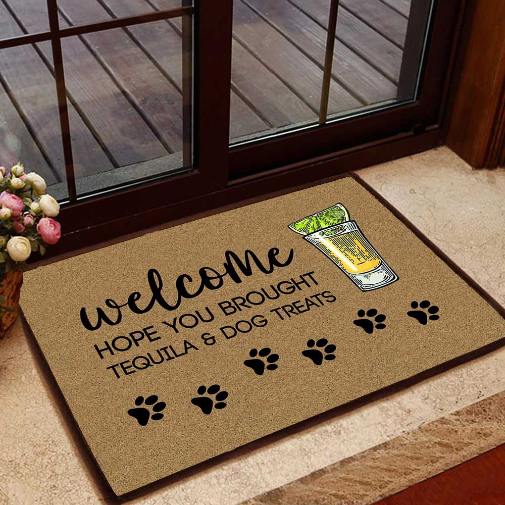 Hope You Brought Tequila And Dog Treats 01 All Over Printing Doormat Pre2355