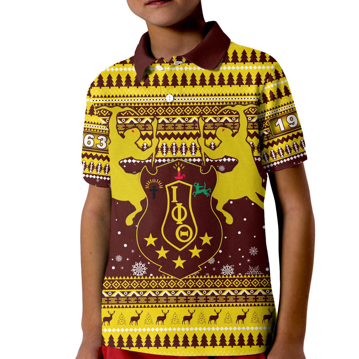 Iota Phi Theta Christmas Polo Shirt Kid African Pattern Lt13