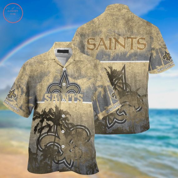 Gift For Husband Gift For Dad New Orleans Saints Palm Hawaiian Shirt D8