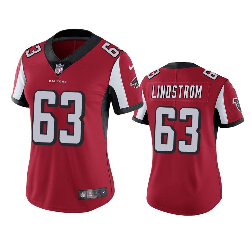 Atlanta Falcons Chris Lindstrom 2019 NFL Draft Red Vapor Limited Womens Jersey