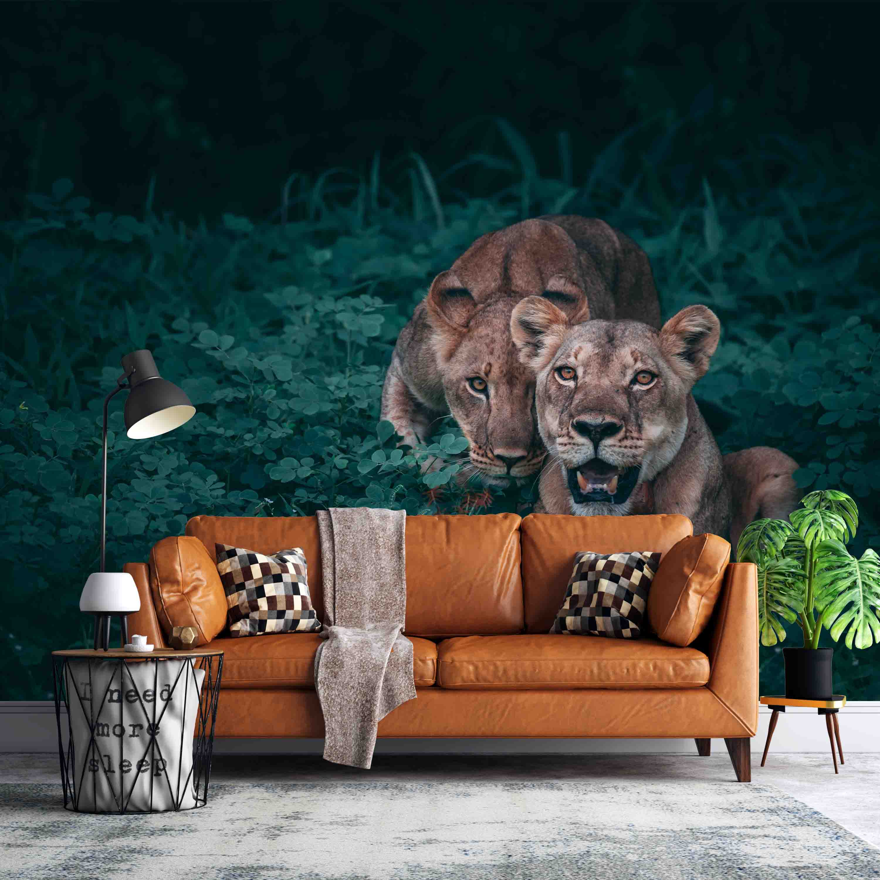 3D Lion Wall Mural Wallpaper  28