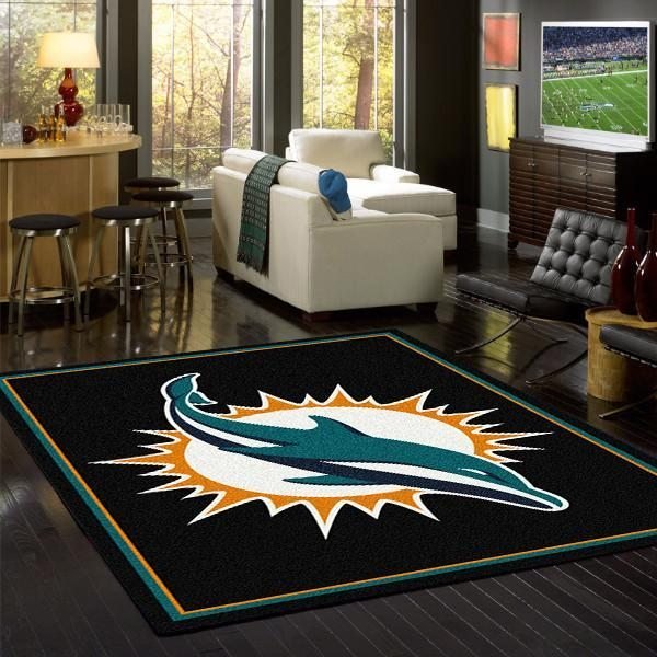 Miami Dolphins Rug, Football Rug Floor Decor