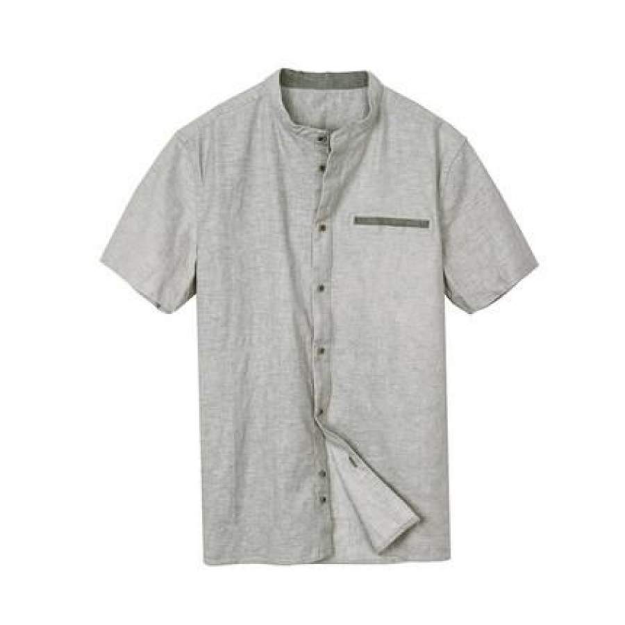 Summer Men’s Short-sleeve Shirts Men Gray Breathable Shirts Male Slim Shirt Fashion Style