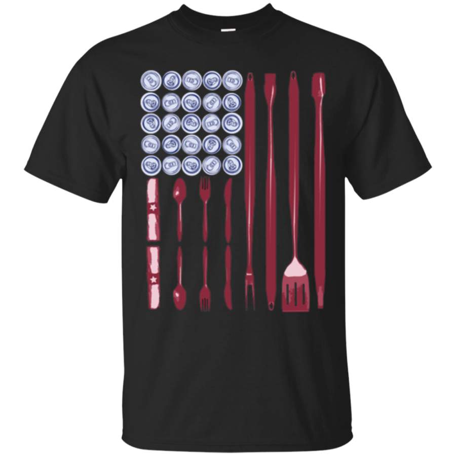 AGR American Flag BBQ Grill and Beer Tee Shirt