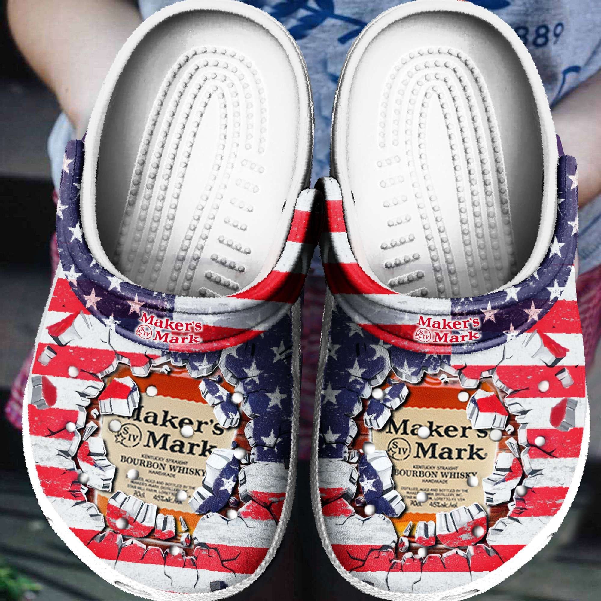 American Flag Maker’S Mark Rubber Clogs Clogband Clogs, Comfy Footwear