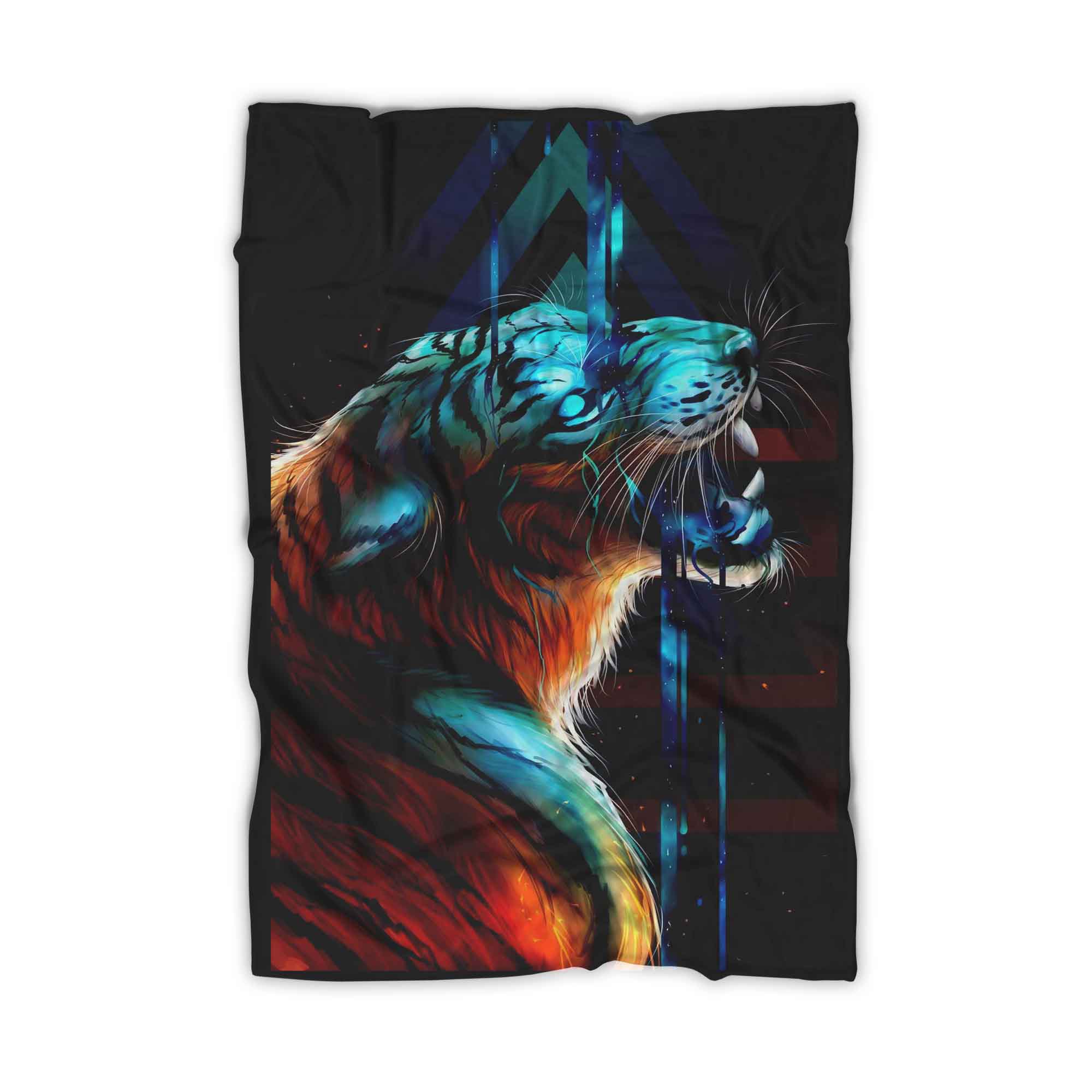 Angry Tiger Art Blanket