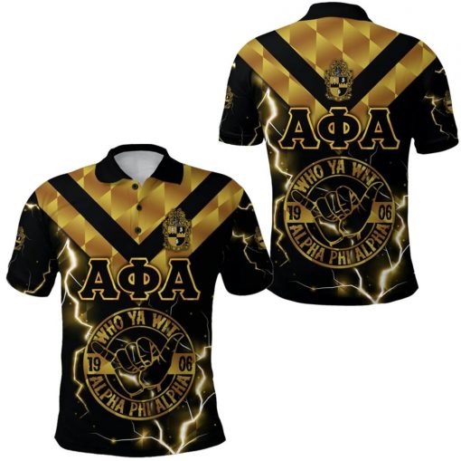 Alpha Phi Alpha 1906 Hand Sign Who Ya Wit Black Polo Shirt